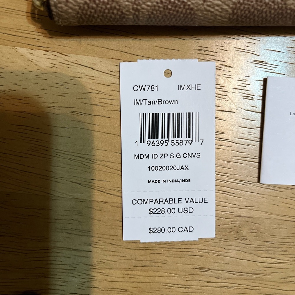 Coach Brown Signature Zip Wallet - Picture 6 of 11